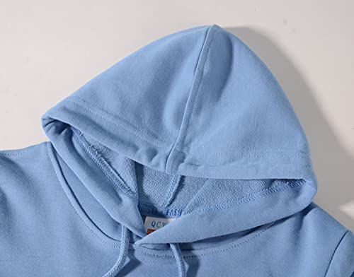 Youth Solid Classic Hoodies Soft Hooded Pullover Sweatshirts for Kids Boy Girl Solid Long Sleeve Top (BU2, 9-11 Years)3