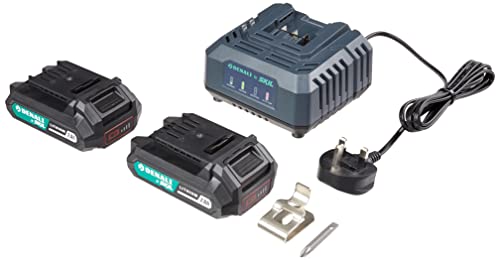 Amazon Brand - Denali by SKIL 18 V (20 V Max) Drill Driver Kit, Includes 2 x 2 Ah Lithium Batteries and 2.4A Charger, Blue