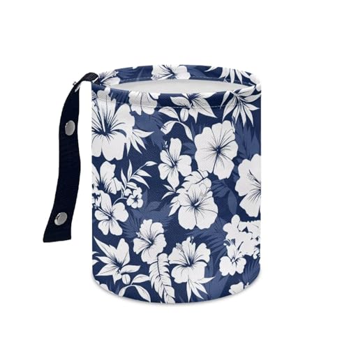 Image of Hanging Portable Car Hibiscus Flower Multipurpose Car Accessories Interior Universal Collapsible Back Seat, Front Console, Floor, or Hanging Headrest Waste Basket