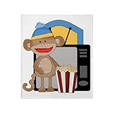 CafePress Movie Night Sock Monkey Throw Blanket Super Soft Fleece Plush Throw Blanket, 60'x50'