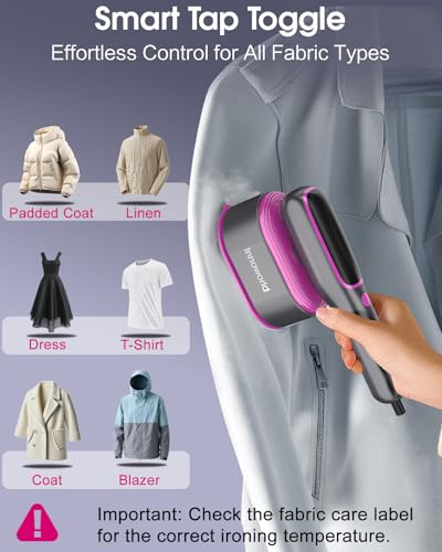 Portable Travel Steamer for Clothes,1200W Powerful Garment Steamer,15s Fast Heat-Up,12 Mins Continuous Steam,5 Modes,Large LED Display,Handheld Clothes Steamer with UK Plug for Travel & Home(Purple) - Image 4