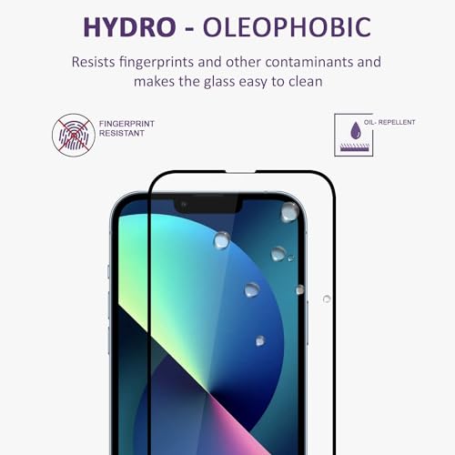 Image of DD SON Tempered Glass Screen Protector Compatible for Iphone 13 /13 Pro / 14 (black) HD Glass with Edge to Edge Coverage and Easy Installation kit,Black