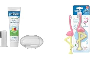 Dr. Brown's 100% Silicone Baby Finger Toothbrush and Toothpaste Set, 1-Pack
