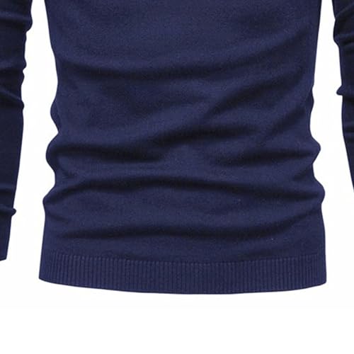 Men's Turtleneck Sweater 2 Pack Set Long Sleeve Thermal Cotton Pullover Slim Fit Knitted Lightweight Sweaters3
