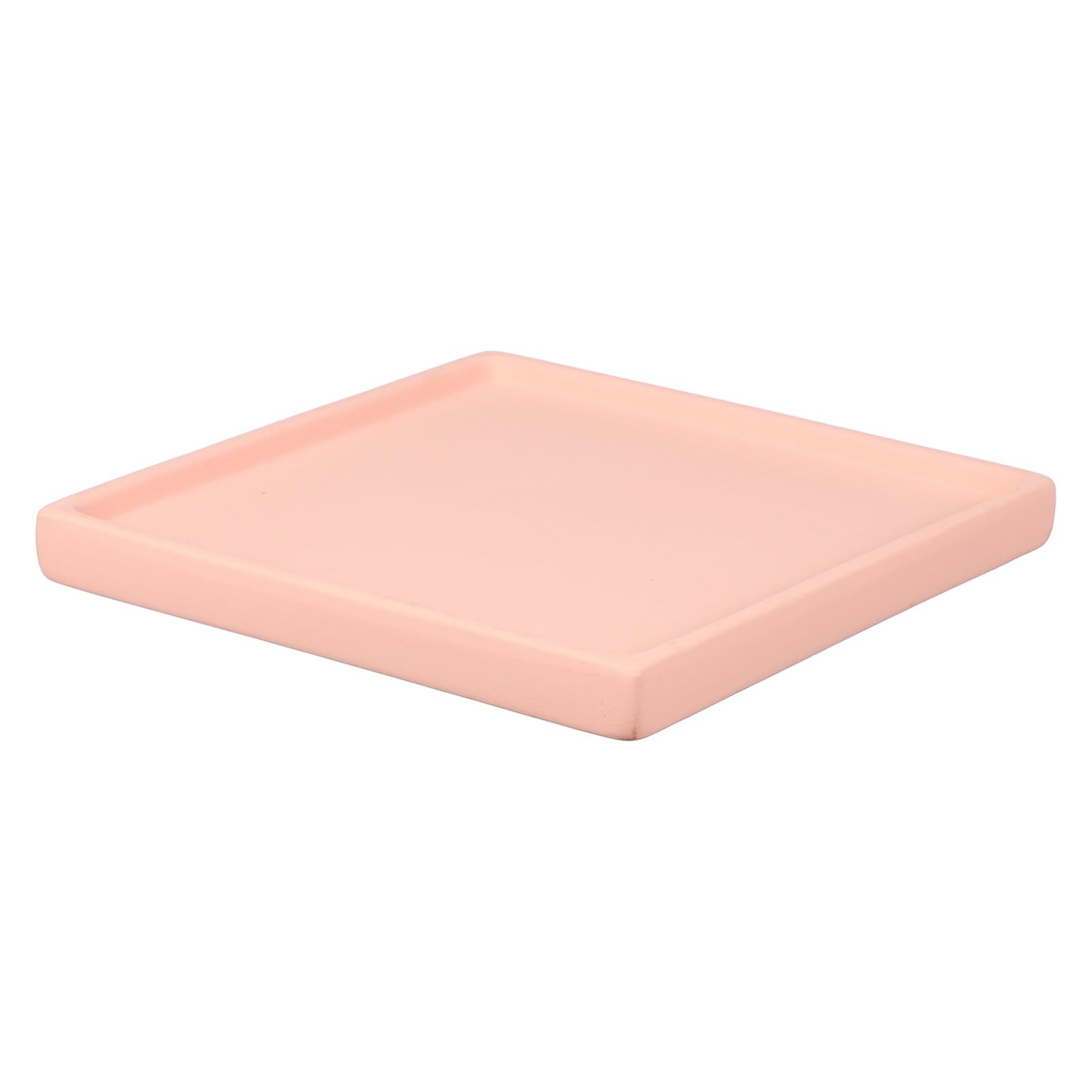 YELARXI 6.3 Inch Ceramic Plant Saucers, Square Flower Planter Water Trays Ceramic Plant Saucer Pot Tray -Fitting for (Outdoor/Indoors/Garden/Planting/Water/Flower/Coffee) Pink