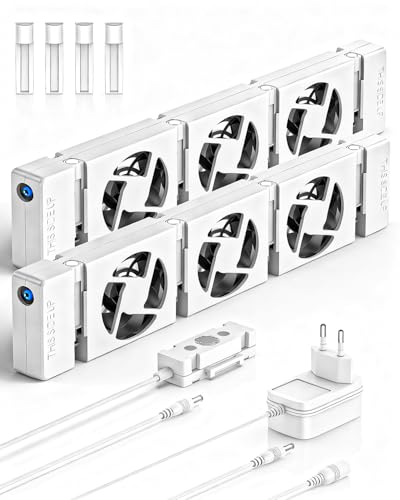 Heizkörper Ventilator, 2 Stück Lauf Ruhig Wärmeableitungslüfter, Smartes Heizgebläse für Heizungen, Heizungsventilator mit 3 Lüfter die Heizleistung zu Verbessern und Energie zu Sparen
