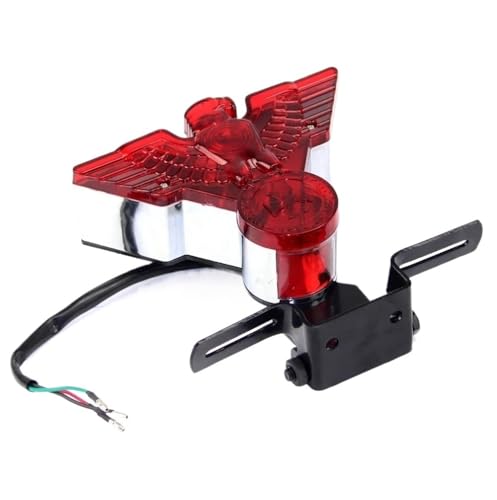 Feu arrière intégré pour moto 12V style Warbird avec feu stop rouge pour Bobber et Custom - 4
