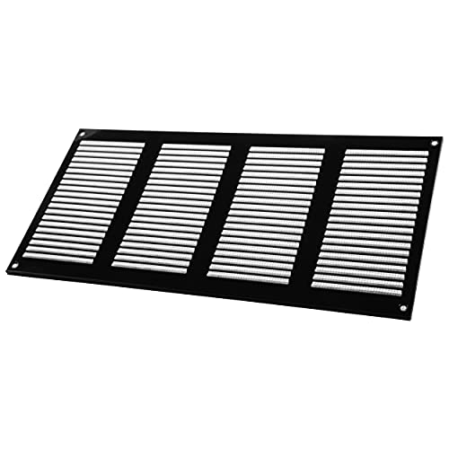 Vent Systems 16" X 8" Inch Black Air Vent Cover Metal Air Return Grill With Built In Pest Guard Screen Hvac Vent Cover For Home Improvement Vent Duct Cover #TOP3