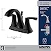 Karran Randburg KBF526 2-Handle Two Hole Centerset Faucet Bathroom Faucet with Matching Pop-up Drain in Matte Black