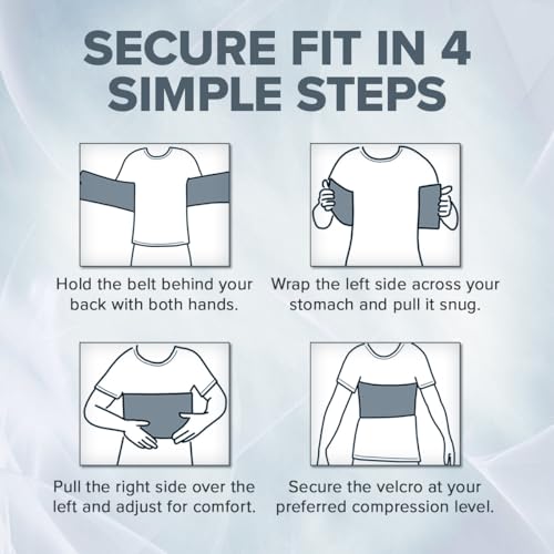 Image of Q DEVICES Rib Belt - Breathable Rib Cage Support & Compression Wrap for Fractured, Bruised, or Broken Rib Relief - Adjustable Thoracic Binder for Men & Women, Post-Surgical Recovery (26-44 Inch)