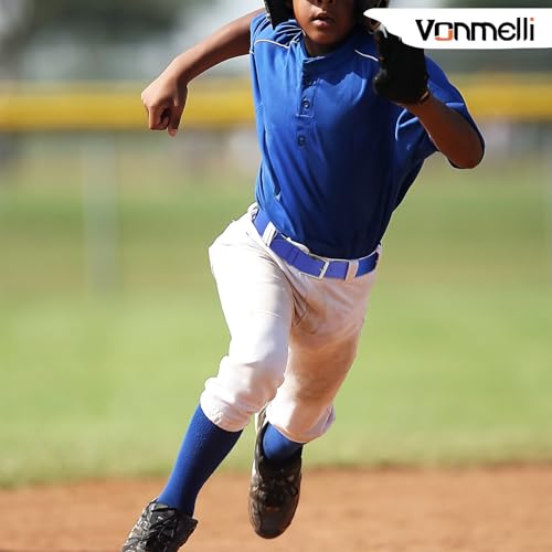 Image of VONMELLI Youth Baseball Belt and Socks Combo, Elastic Softball Belts and Socks for Boys and Adult (2 Pairs of Socks & 1 Belt)