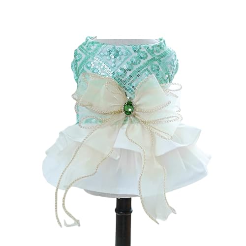 UGYMSIA ペットの服装 レース姫スカート クール通気 春夏ペット かわいい日焼け止め 小中型犬の散歩外出 (012#,XS バスト30 着丈約20cm 1〜1.5kg)