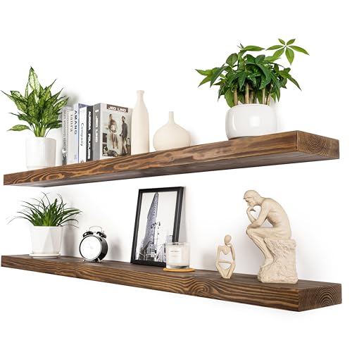 XWNE Rustic Floating Shelves 60 inch Long 8 