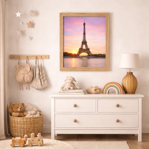 Abio Bilderrahmen A4 DIN 21x29,7cm Eiche MDF Acrylglas Fotorahmen Frame Posterrahmen für Fotos Bilder Poster Rustikal Vintage Retro