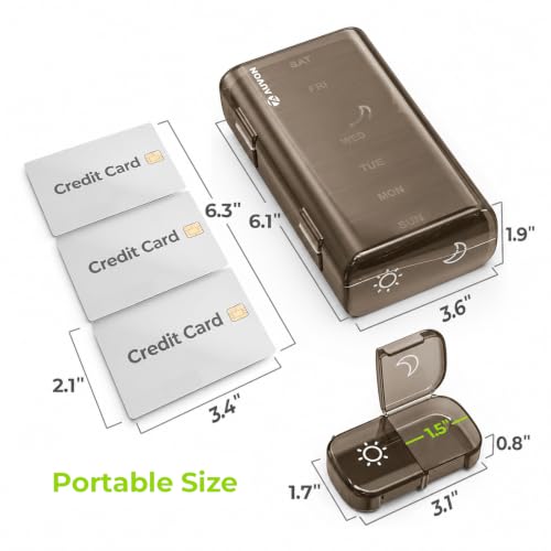 Image of AUVON Weekly Pill Organizer 2 Times a Day, One-Sided Opening, Easy to Use