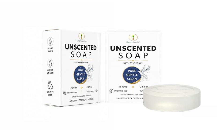 Green Junction Unscented Soap| Fragrance Free I Glycerine Rich Mild Soap (Pack of 2,75 g each)-image-22