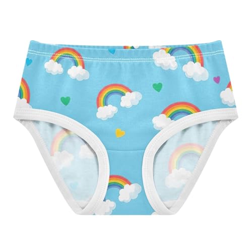 Cotton Toddler Girls Underwear Colorful Rainbows Prints Blue Girl Panties Cute Designer Briefs Girls Undies 2t