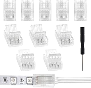 Aroidful 10 sztuk 4-pinowych 10mm złączy LED do wodoodpornych i niewodoodpornych taśm LED SMD RGB 5050/3528