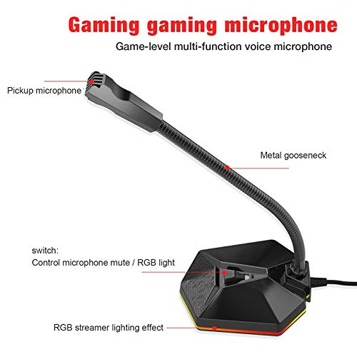 Microphone USB capacitif pour bureau avec éclairage LED dynamique - 3