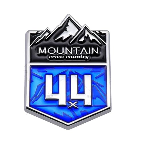 Image of 1Pc 4x4 Mountain Cross Country Emblem 3D Metal Car Sticker Off Road Racing Decal Badge for Off-Road Vehicle (Silver Blue)