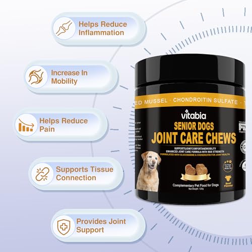 Senior Dog Joint Supplements with Glucosamine Chondroitin MSM - Hip & Joint Support for Dogs with Green Lipped Mussel, Turmeric, Omega 3 for Mobility & Comfort - Beef Flavour Dog Supplements - Image 3