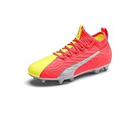 Puma - One 20.3 Osg FG/AG Jr, Botas de fútbol Unisex Niños, Naranja (Nrgy Peach-Fizzy Yellow-Puma Aged Silver 01), 37 EU