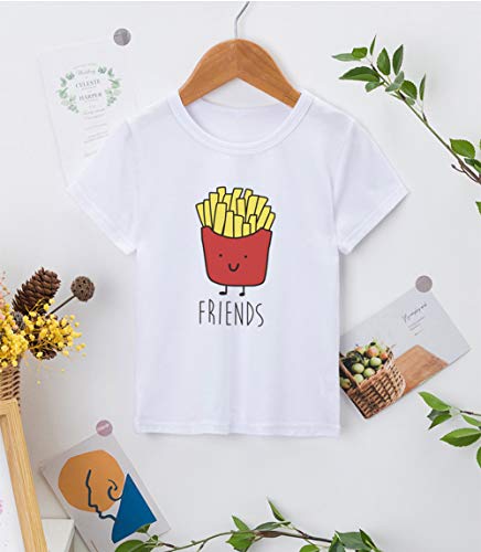 Image of Best Friends Girls Boys Casual Tshirts Funny Novelty Graphic Tees Short Sleeve Crewneck Letter Print Tops