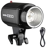 Godox E300 Monolight Studio Flash Strobe Light for Phototgraphy, 300W Photoshoot Strobe Lighting, GN 58 Daylight Flash Dimmable, 75W Modeling Lamp, Recycle Time 0.3-2s, AC 110V