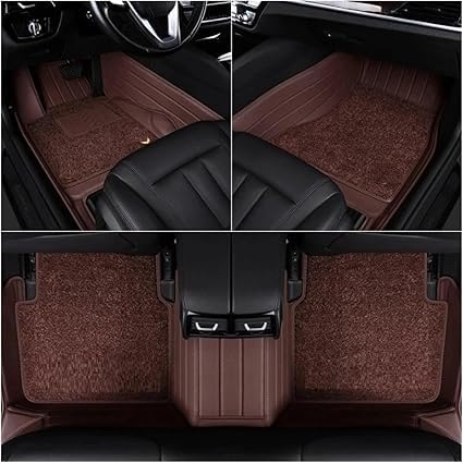 Image of MINANSH 9D Premium Leatherette Car Foot Mat Luxurious & Elegant Look | 100% Waterproof and Dust Proof | Custom Fitted 9D Car Floor Tray Mat for Tata Sierra EV 2026 (Full Coffee)