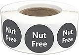 Nut Free Labels 1.5 Inch - Round Circle Dots 500 Adhesive Stickers (1.5inch)