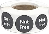 500 Labels Per Roll: There are 500 labels on a roll. The labels are held together by a small label so we include a few extra if any are lost opening the roll. These labels are perfect for many inventory and craft projects. That say "Nuts Free" in whi...