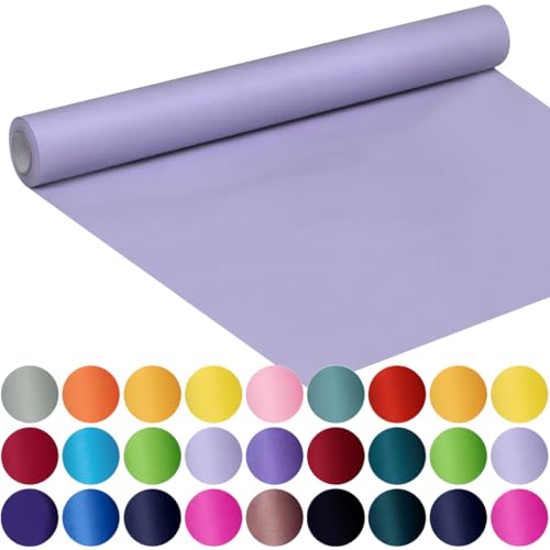 Image of SMART&CASUAL 17.8 inch x 760 inch (63') Light Purple Kraft Craft Paper Roll for Gift Wrapping Bulletin Board Bouquet Flower Art Packing Parcel Table Covering 80GSM 55LB (Light Purple, 17.8 inch x 63')