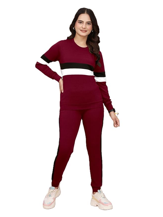 Women's Round Neck Cotton Tracksuits - Soft & Comfortable Loungewear for Casual Wear, Gym, Jogging, Running, Yoga-image-11