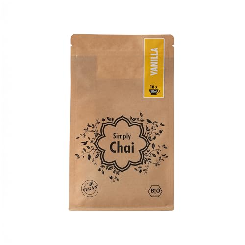 Simply Chai | Vanilla | Bio | Vegan | Laktose-frei | 250g Beutel | Leckerer Chai Tee zum genießen | Chai Pulver