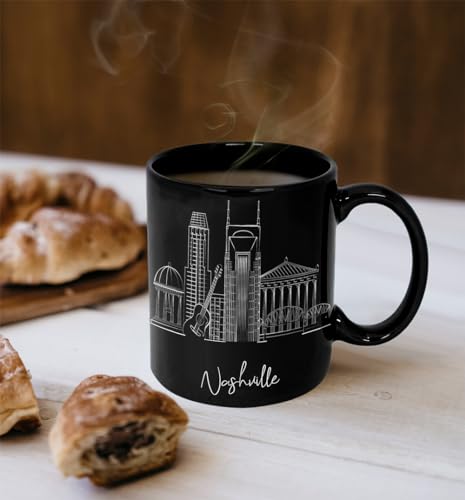 Nashville City Skyline Coffee Cup, 11oz Ceramic Mug, Custom Coffee Cup, US Skyline Coffee Cups, Gift Idea for Men and Women, Personalize Gift for Her, Dishwasher Safe or Handwash - Image 4