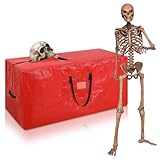 Cozypower Christmas 12ft Skeleton Storage Bag Fit up to 12ft Skeleton Christmas Tree Storage Bag Heavy Duty Extra Large Container with Durable Handles and Dual Zipper Totes 65 x 30 x 30 Inch(Red)
