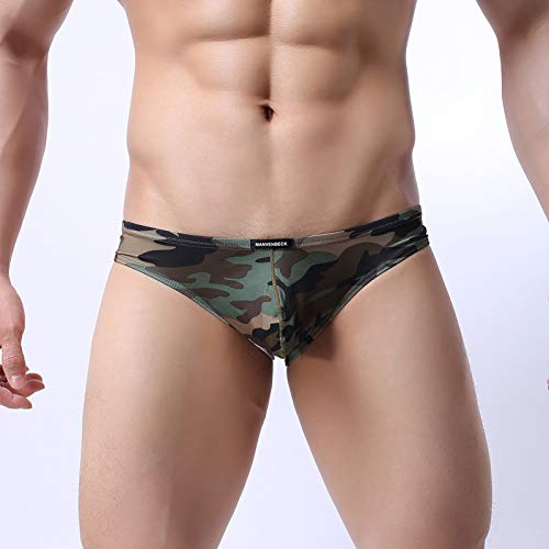 Men's Camo Bikini Briefs Underwear Bulge Pouch Triangle Bikini Panties Camouflag Low Waist Underpants2
