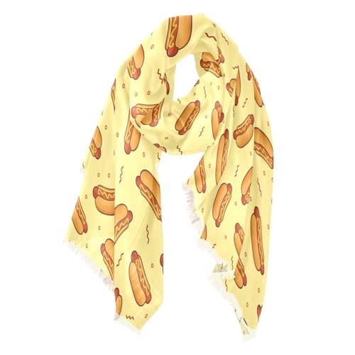 Women's Fashion Hot Dog Scarf Cozy Long Shawl Winter Fall Soft Large Scarf and Wrap, Head Scarf