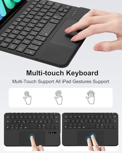 undefined MePadKey US英語配列キーボードケース iPad Mini 7 A17 Pro 第7世代(2024)/Mini 6 第6世代(2021) 8.3インチに対応。軽量、超薄型、全面保護、多角度調整、傷がつきにくい,磁気吸着ケース,Type-C充電機能、7色バックライト付きBluetoothタッチパッドキーボード付き多機能キー (US英語黒) の商品画像 3