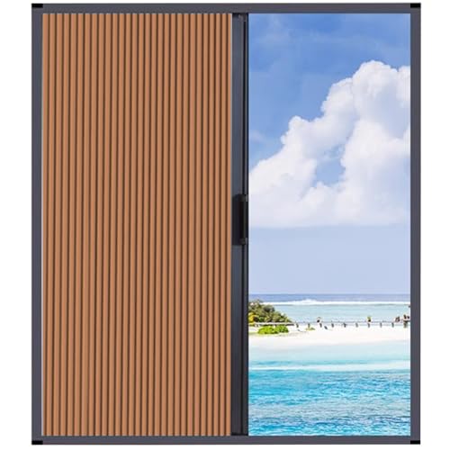 Zykuosus Cortinas Opacas Plegables Verticales deslizantes para Mayor privacidad, con riel de aleación de Aluminio Tipo Panal para Ventanas Interiores, Color marrón, 900 x 1200 mm.