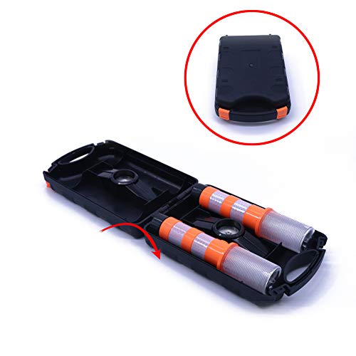 Aolyty 2 LED Emergency Roadside Flashing Flares Red Roadside Beacon Safety Strobe Light Road Warning Magnetic Base Signal Alert Upright Stand Storage Case - Image 4