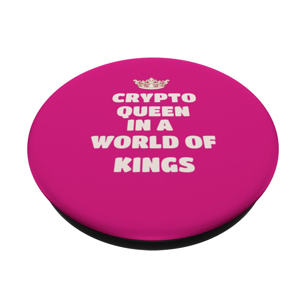 Crypto Queen In A World Of Kings Pride PopSockets Swappable PopGrip, Black - Image 2