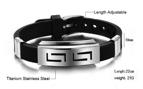Brand New Titanium Stainless Steel With Silicon Wrist Band Energy Bracelet Sporting Style Anti-Fatigue And Pain Relief In A Gift Box #TOP4