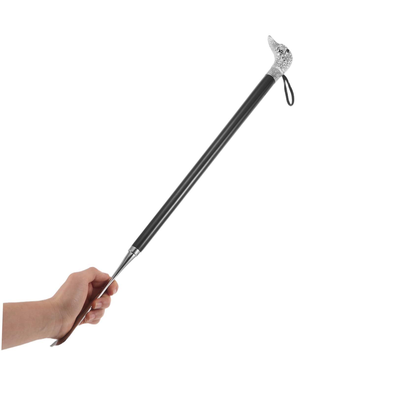 ABOOFAN Calzascarpe in Metallo e Legno, 56cm, Nero, Inserisci-scarpe Ergonomico, per Anziani e Donne in Gravidanza, per Ufficio e Viaggio
