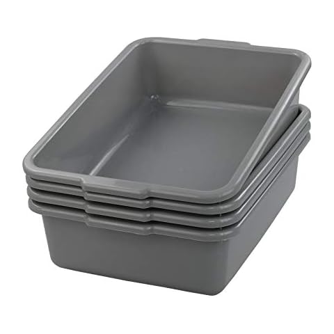 Jandson Grey Plastic Washing Up Bowl, Commercial Bus Boxes, 4 Packs Cover