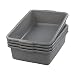 Jandson 4 Pack Commercial Bus Tub, 8 L Small Rectangle Wash Basin, Grey