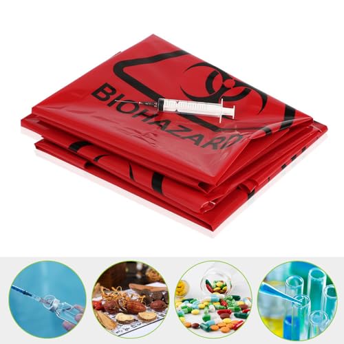 TorSor 5 Pack Biohazard Bags Heavy Duty Thick Autoclavable Infectious Waste Bag Red Polypropylene Puncture Resistant 20 Gallon Biohazard Safety Bags Disposable Laboratory Sample Specimen Bag - Thumbnail 5