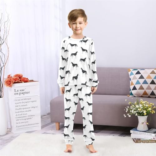 Long Sleeve Pajama Set for Girls Boys Kids,Dog Cute Comfy Nightwear Soft Loungewear,Family Matching PJs Underwear Set 4T4