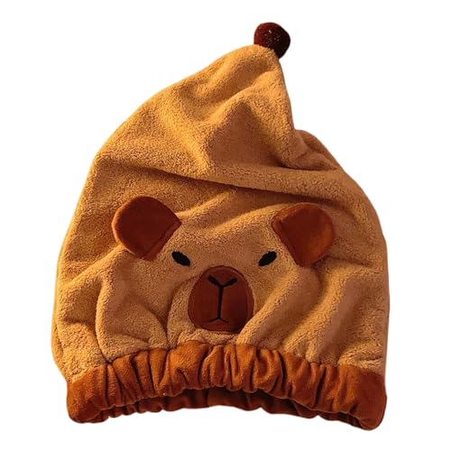 Capybaras Quick Dry Hair Towel Wrap For Wet Hair Super Absorbent Microfiber Towel With Button For Women Long Hair