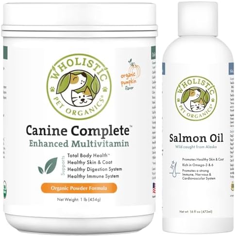 Wholistic Pet Organics Canine Complete & Salmon Oil - Dog Vitamins with Wild Alaskan Salmon Oil for Immune System, Skin, Coat & Overall Health - 1 lb Each image 5